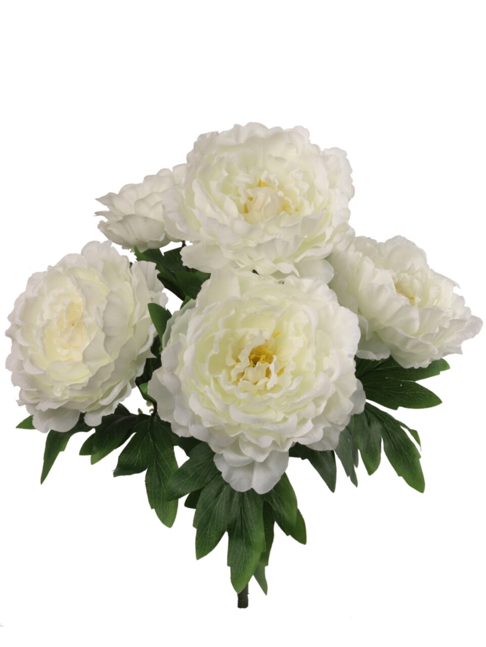20" White Peony Bush - 12-Pack with 5 Lifelike Silk Flowers & Realistic Foliage, Elegant Floral Decor for Arrangements & Events - All-Season Beauty, Floral Home by Artificial Flowers